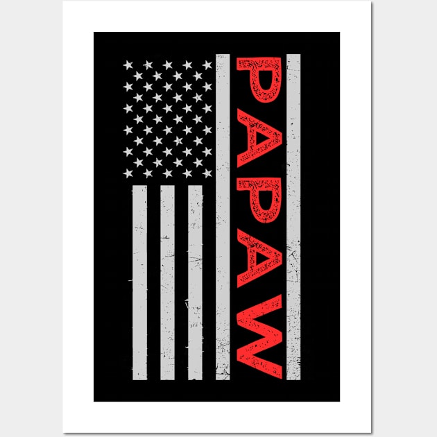 Papaw Shirt | Patriotic US American Flag Gift Wall Art by Gawkclothing